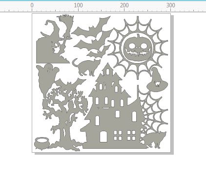 Halloween 12 x 12  witch,ghost,spider web,cauldron,haunted tree